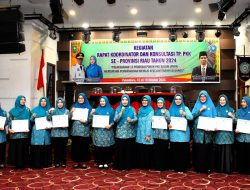 PJ Ketua TP PKK Kampar Hadiri Rakor dan Konsultasi TP PKK Tingkat Provinsi Riau