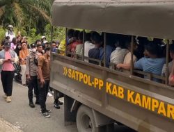 Pengungsi Rohingya Dipindahkan, Satpol PP Kampar Terjunkan Dua Kendaraan Dalmas