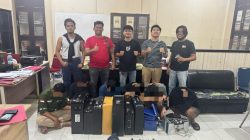 Polres Kampar Berhasil Bekuk Komplotan Spesialis Pencurian Tower di 10 TKP dan Ungkap 9 LP, 7 Baterai Litium Disita!