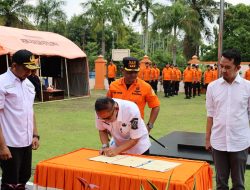Satpol PP, Damkar, dan BPBD Kampar Lakukan Latihan Bersama