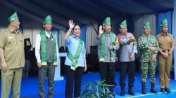 Bupati Kampar Dampingi Kapolri Resmikan Jembatan Merah Putih di Desa Gobah Kecamatan Tambang