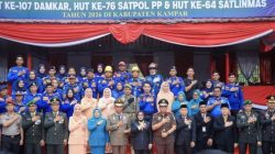 Peringatan HUT Damkar, Satpol PP dan Satlinmas, Bupati Kampar Jadi Inspektur Upacara