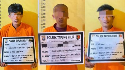 Polsek Tapung Hilir Tangkap Tiga Pelaku Pencurian Kandang Ayam