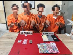 Polsek Perhentian Raja Tangkap Empat Terduga Pelaku Narkoba, Sabu 5,41 Gram Diamankan