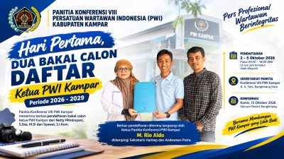 Hari Pertama Pendaftaran, Dua Bakal Calon Ketua PWI Kampar Serahkan Berkas